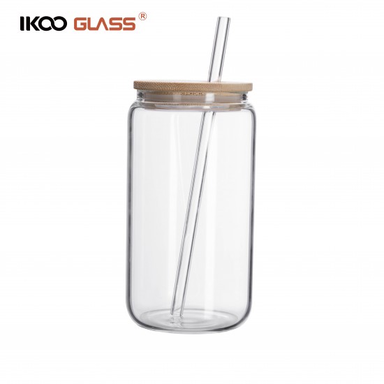 IKOO glass ice coffee cup with straw and lid IKOO glass ice coffee cup with straw and lid