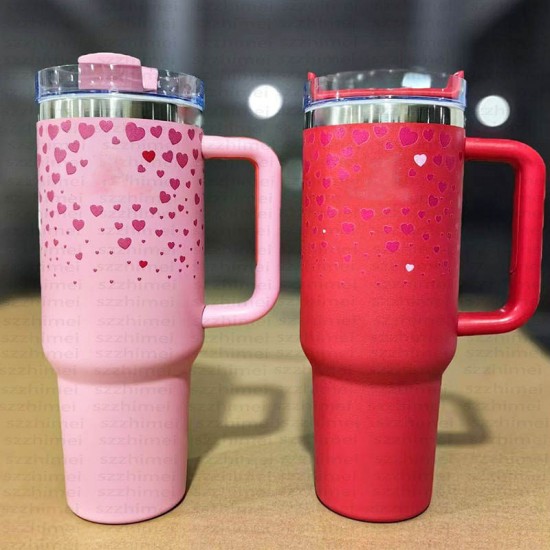 Factory Newest Custom 20 30 40 oz Valentine's Day Tumbler with Handle and Straw Stainless Steel Insulated Coffee Cups Gifts Factory Newest Custom 20 30 40 oz Valentine's Day Tumbler with Handle and Straw Stainless Steel Insulated Coffee Cups Gifts